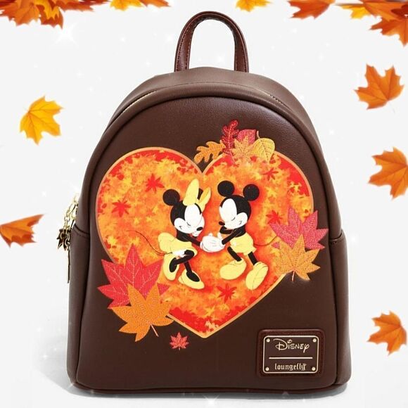 Loungefly Handbags - Loungefly Disney Mickey & Minnie Autumn Mini Backpack